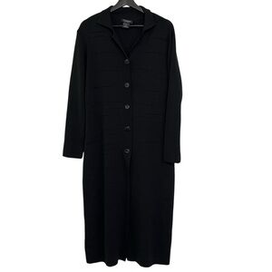 Vintage Clorinda Italy Duster Cardigan Sweater Dress Black Small Artsy Minimal